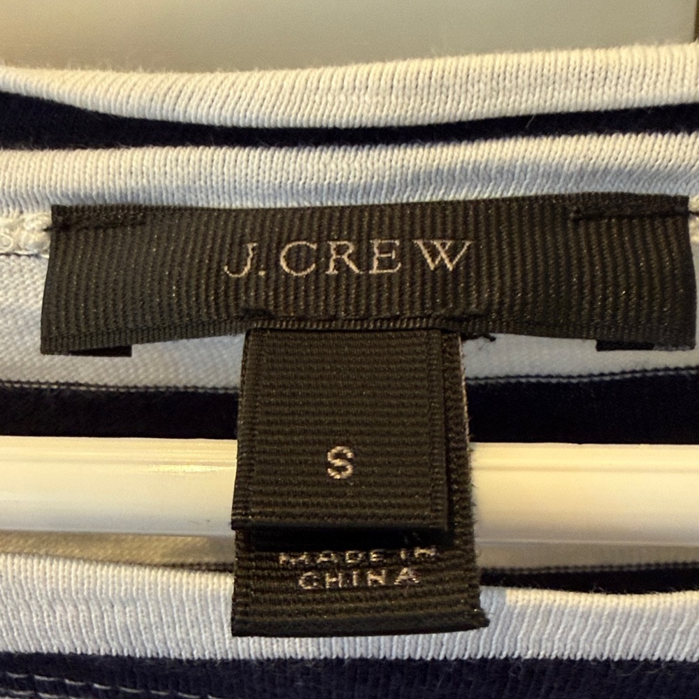 100% cotton J. Crew Navy and White Striped Long Sleeve Tee - Picture 2 of 4